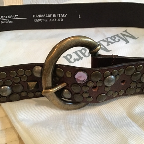 MaxMara handmade leather belt 35”-39” like new